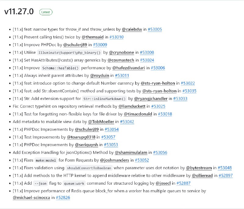 Релиз Laravel 11.27
