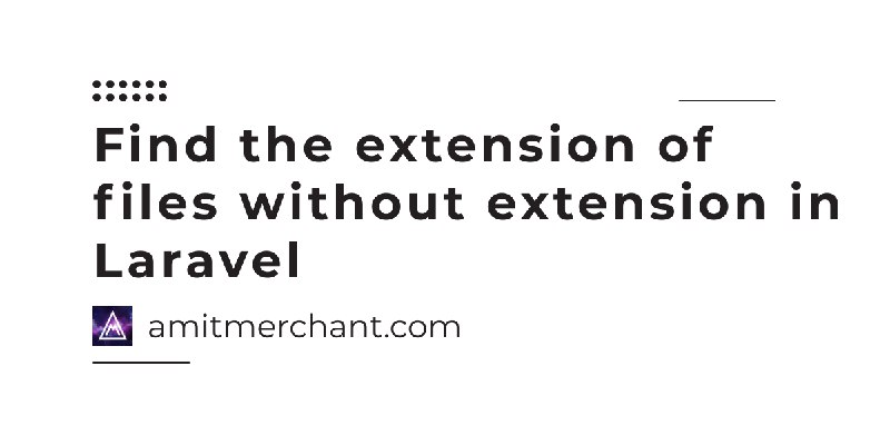 Find the extension of files without extension in Laravel