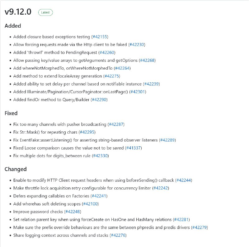 Релиз Laravel 9.12