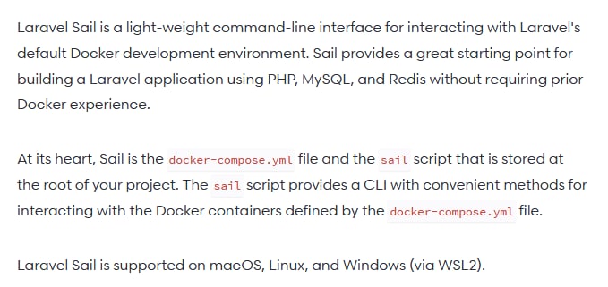 Релиз Laravel Sail