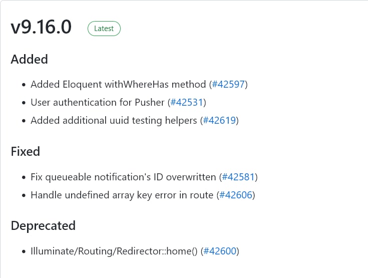 Релиз Laravel 9.16