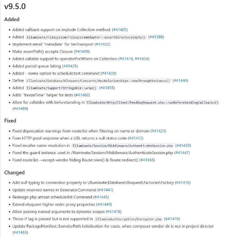 Релиз Laravel 9.5