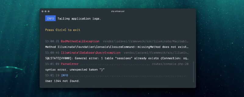 Пакет PailЭкспериментальный пакет (возможно, будущая функция Laravel), разработанный с единственной целью: предоставить простой способ отслеживания логов в Laravel-приложениях.