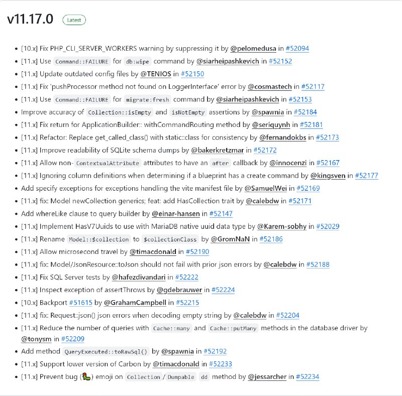 Релиз Laravel 11.17