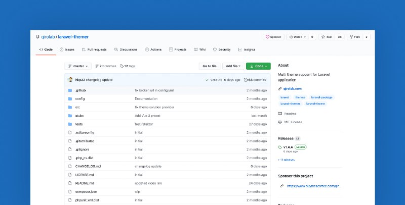 Laravel Themer package: add multi-theme support for Laravel application