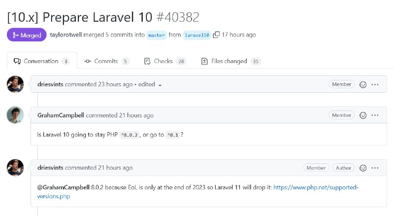 Начата работа над Laravel 10