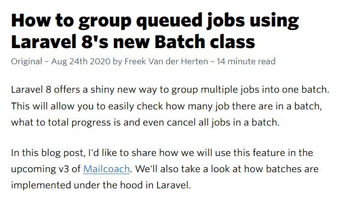 Группировка задач в Laravel 8