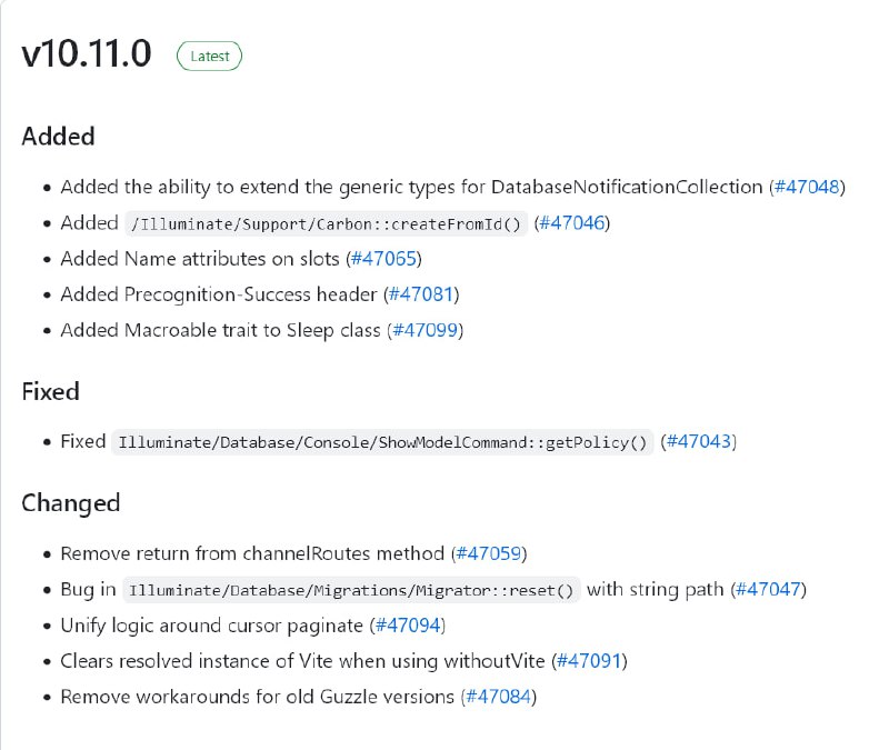 Релиз Laravel 10.11