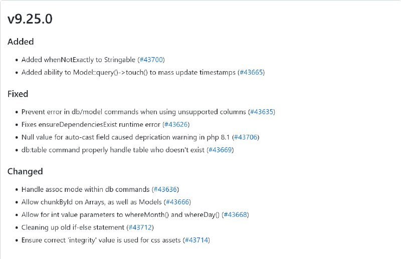 Релиз Laravel 9.25
