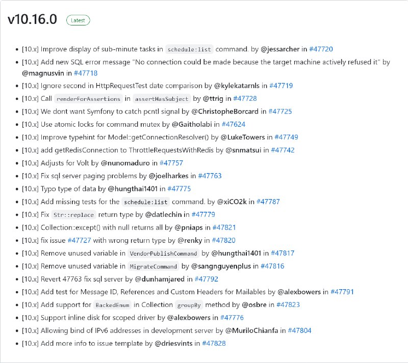 Релиз Laravel 10.16