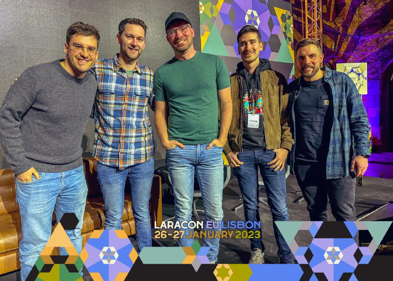 Команда Laravel на конференции Laracon в ЛиссабонеJames BrooksDries VintsTaylor OtwellNuno MaduroJoe Dixon