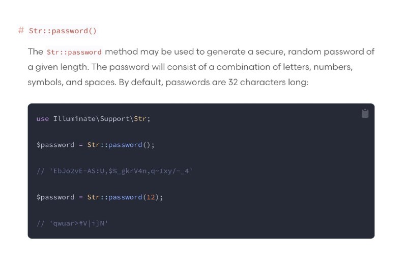 Новый хелпер Str::password в Laravel 10.