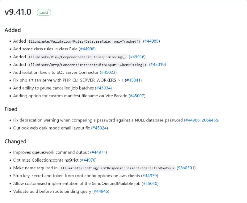 Релиз Laravel 9.41