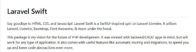 Релиз Laravel Swift