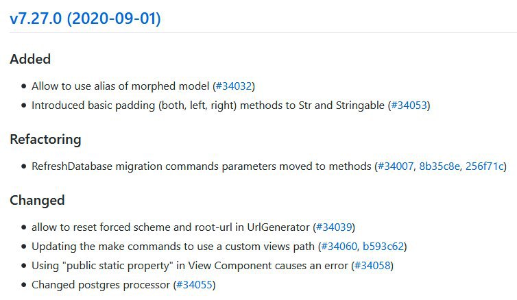 Релиз Laravel 7.27