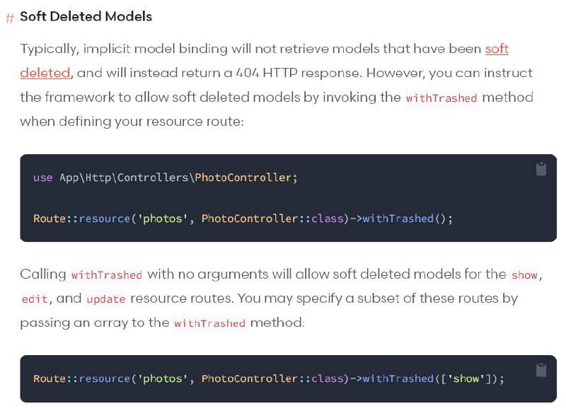 В Laravel 9.35 наконец-то можно использовать ресурсные маршруты с soft-delete моделями без лишних телодвижений.