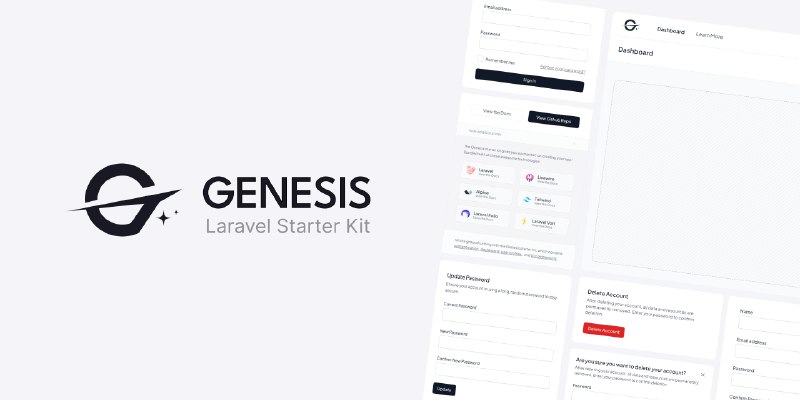 GitHub - thedevdojo/genesis: An Application Starter Kit - Built with Laravel Folio and Volt