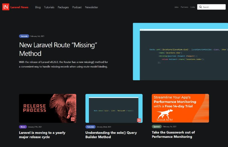 Laravel News запустили новый сайт, сделанный на CMS Statamic. И новый дизайн.