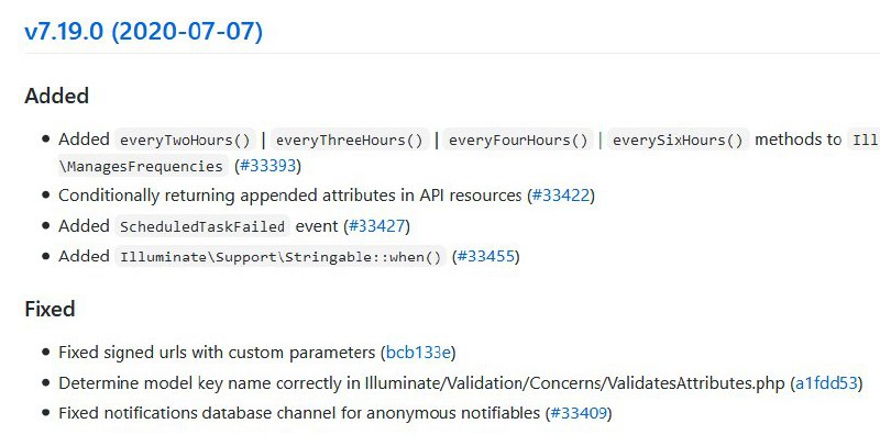 Релиз Laravel 7.19