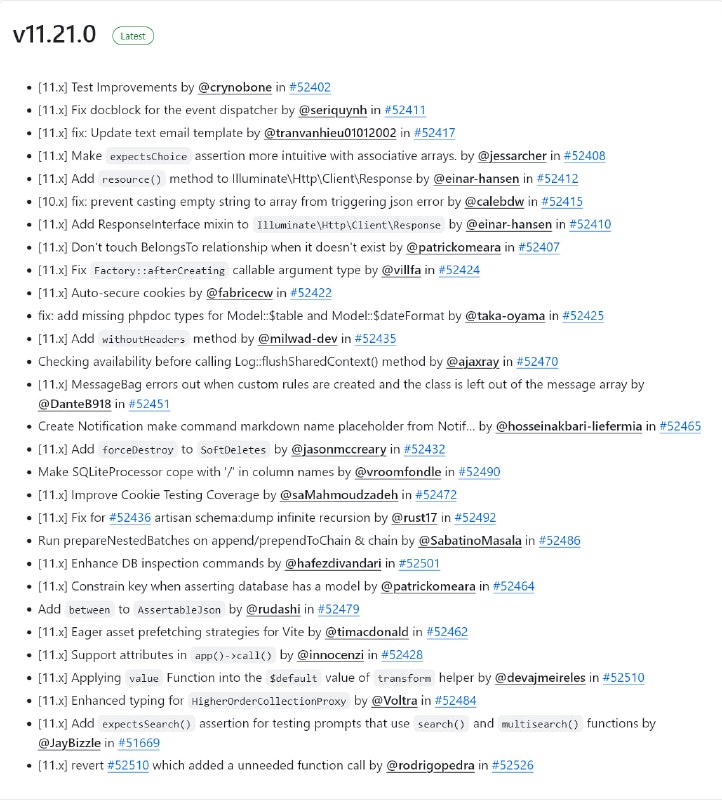 Релиз Laravel 11.21
