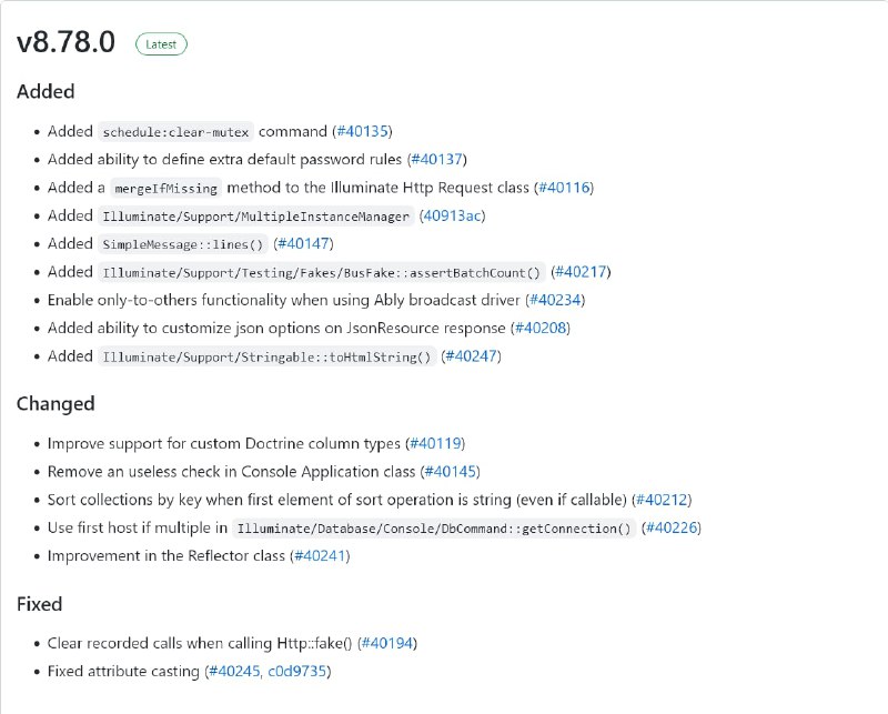 Релиз Laravel 8.78