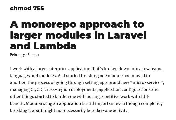 Монорепозиторий в Laravel и AWS Lambda