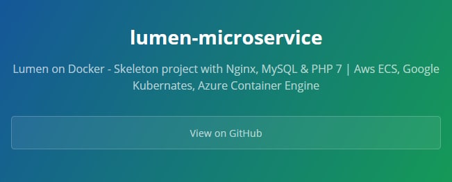 Релиз Lumen Microservice Стартовый каркас проекта в Докере