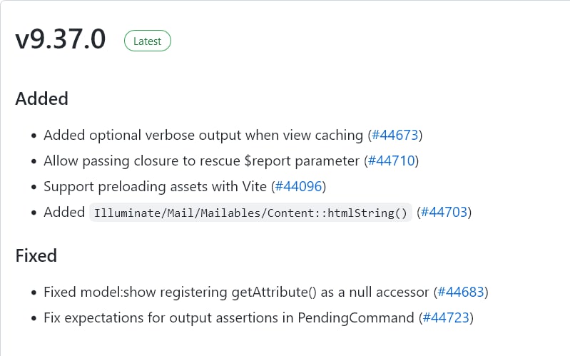 Релиз Laravel 9.37