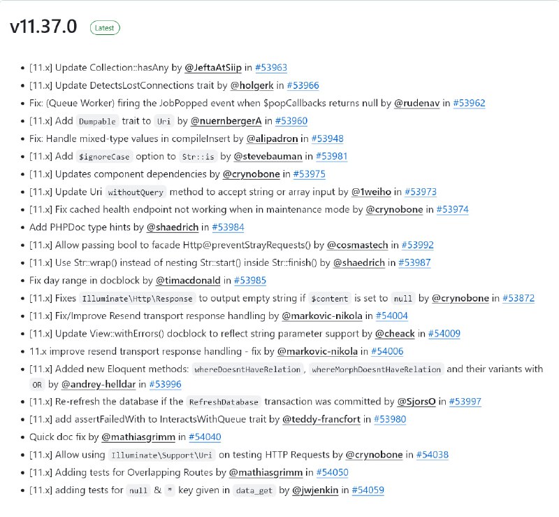 Релиз Laravel 11.37