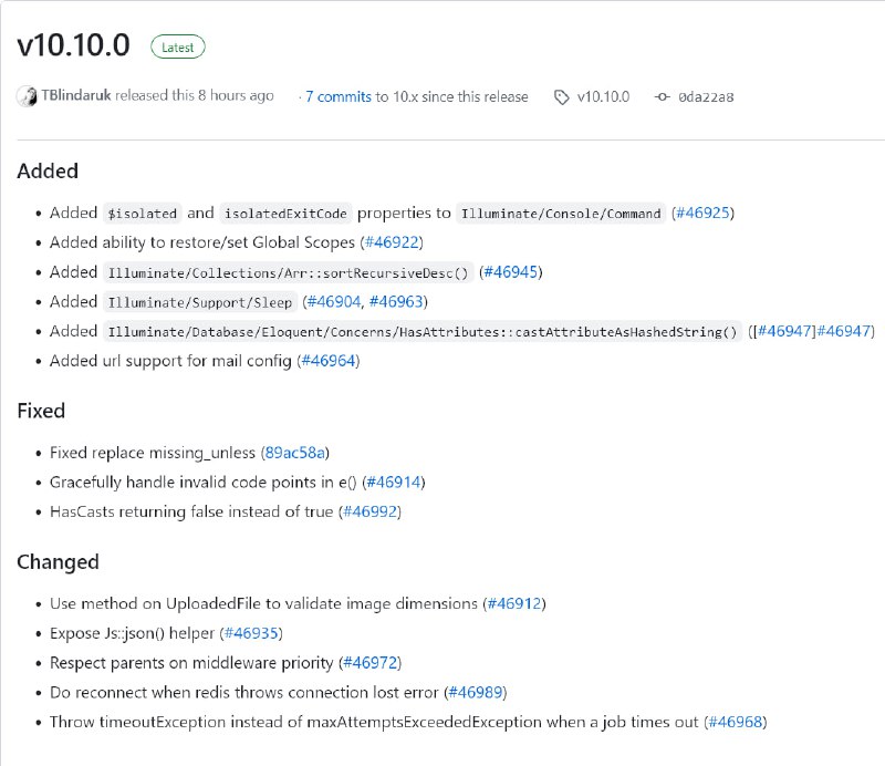 Релиз Laravel 10.10