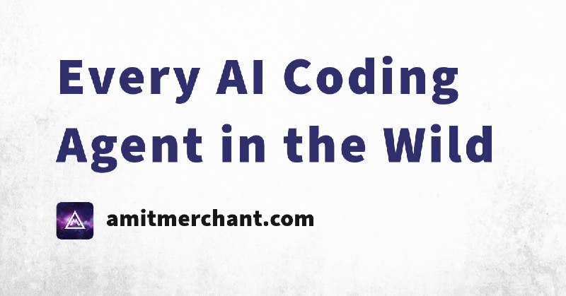 Every AI Coding Agent in the Wild
