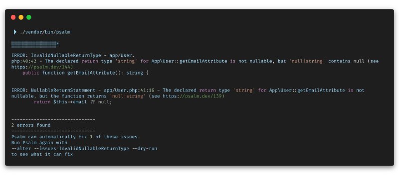 Релиз Laravel Psalm plugin 1.3