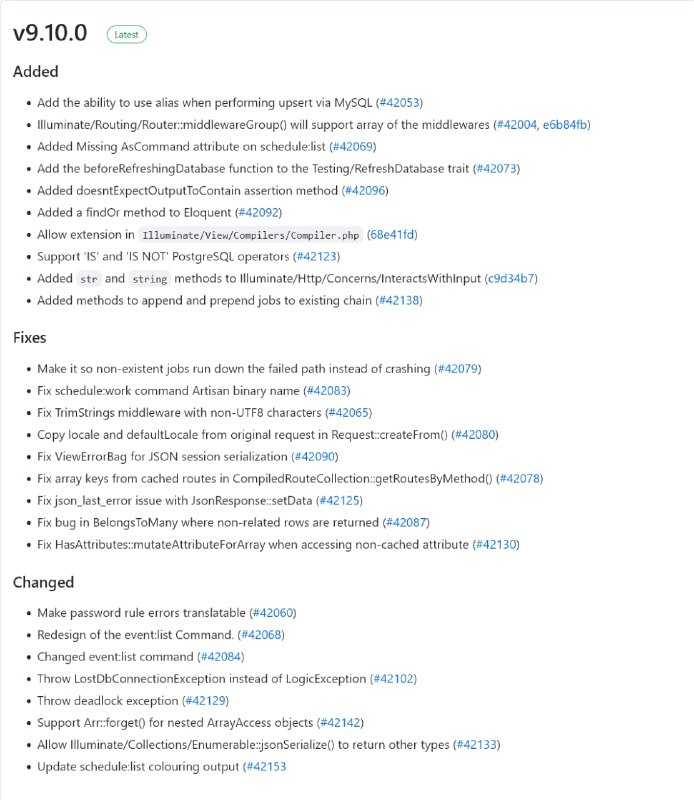 Релиз Laravel 9.10