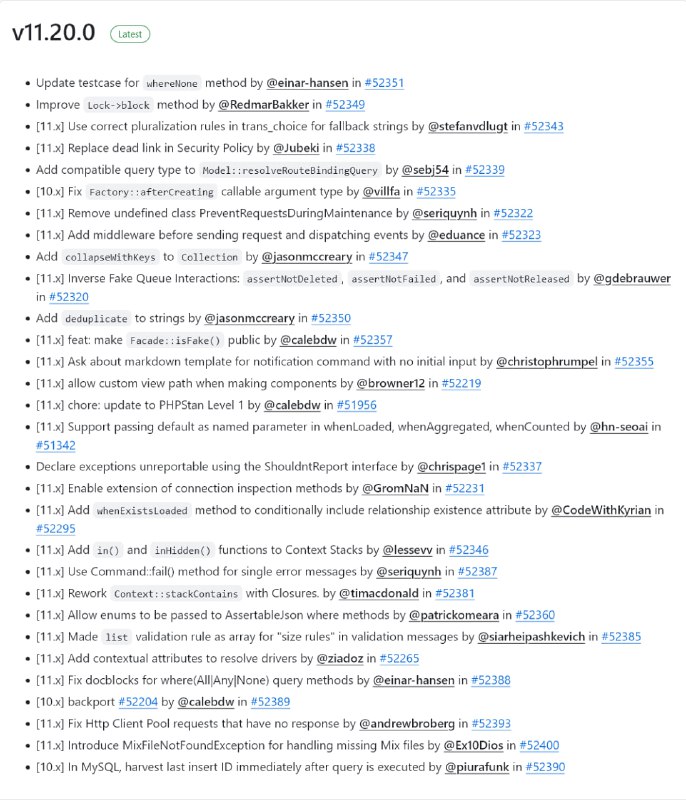 Релиз Laravel 11.20