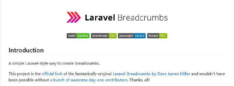 Новый Laravel Breadcrumbs.