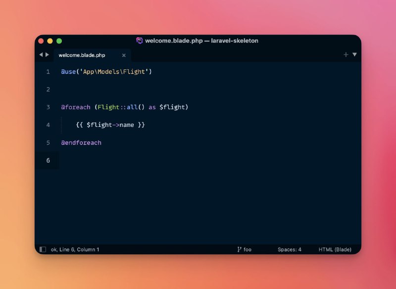 Новая Blade-директива «use» для быстрого импорта PHP-класса  в Blade-шаблон