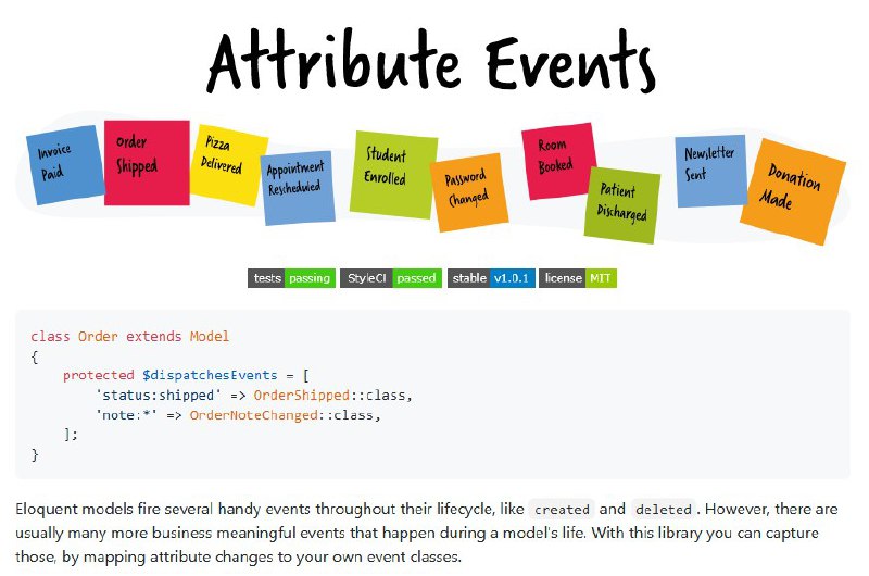 Релиз Laravel Attribute Events