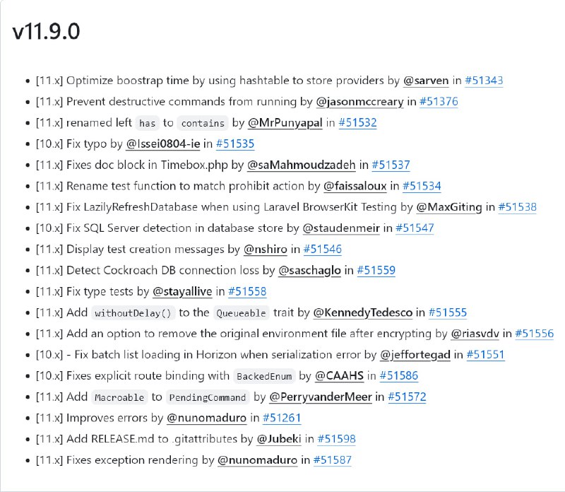 Релиз Laravel 11.9