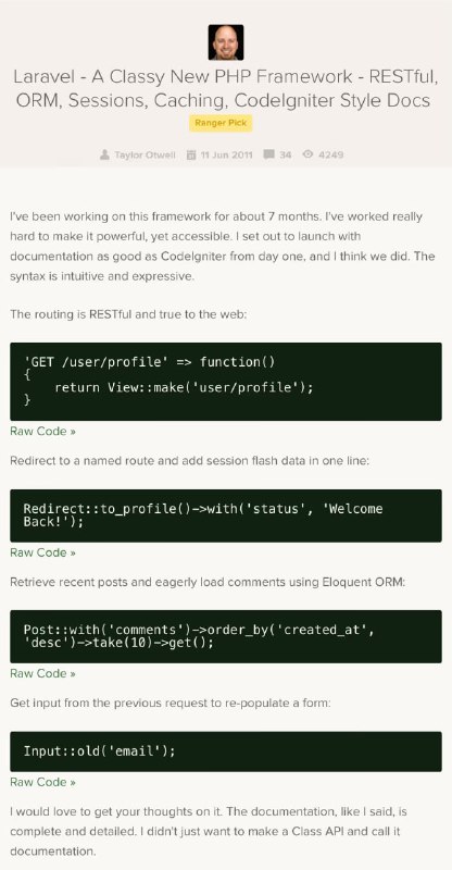 Сегодня, 9 июня, исполняется 15 лет со дня выхода первой бета-версии Laravel