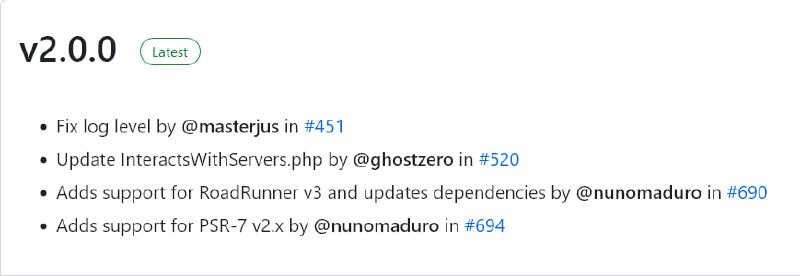 Релиз Laravel Octane 2.0Добавлена поддержка RoadRunner 3