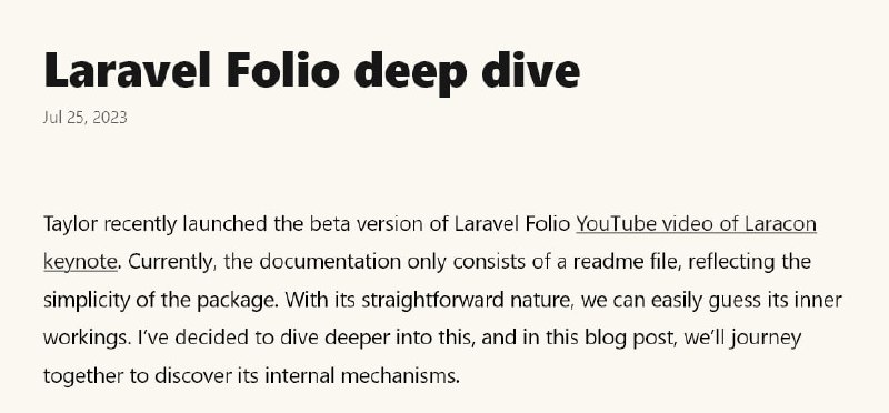Подробное изучение Laravel FolioДокументация у пакета пока довольно скудная, поэтому попытаемся самостоятельно разобраться в его работе и внутренних механизмах.
