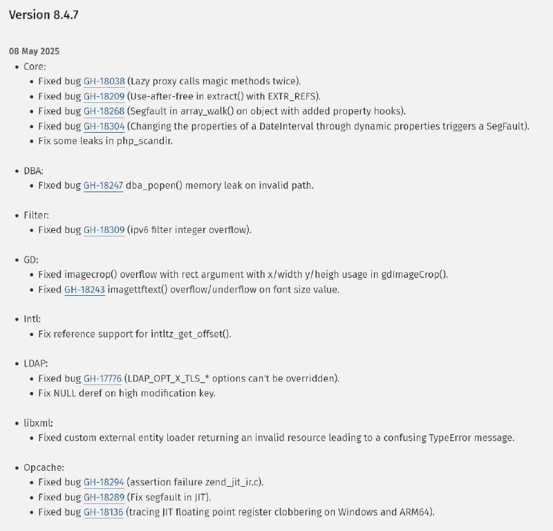 Релиз PHP 8.4.7 и 8.3.21