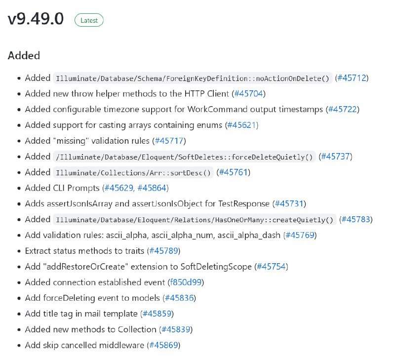 Релиз Laravel 9.49