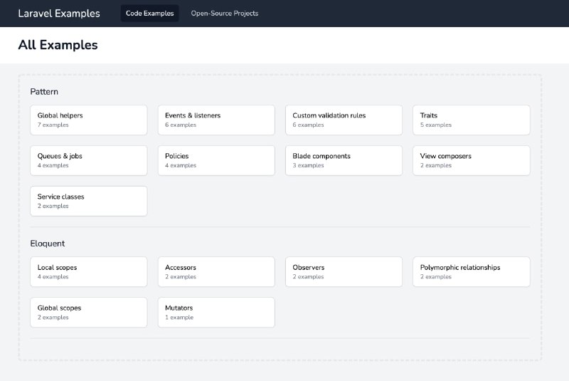 Сайт с примерами кода для Laravel