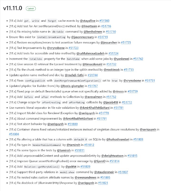 Релиз Laravel 11.11