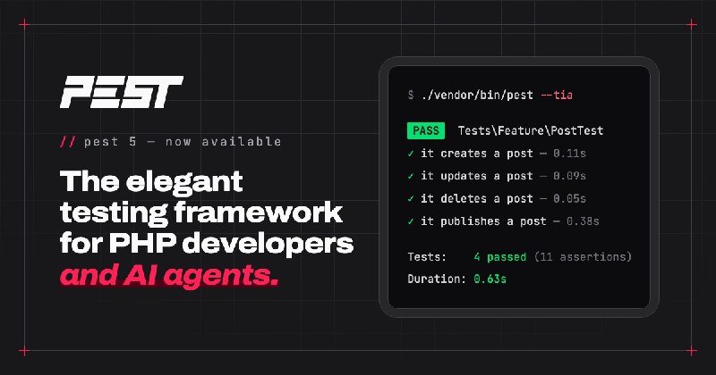 Pest v4 Is Here — Now with Browser Testing | Pest - The elegant PHP Testing Framework