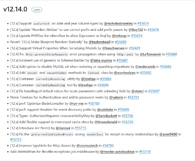 Релиз Laravel 12.14