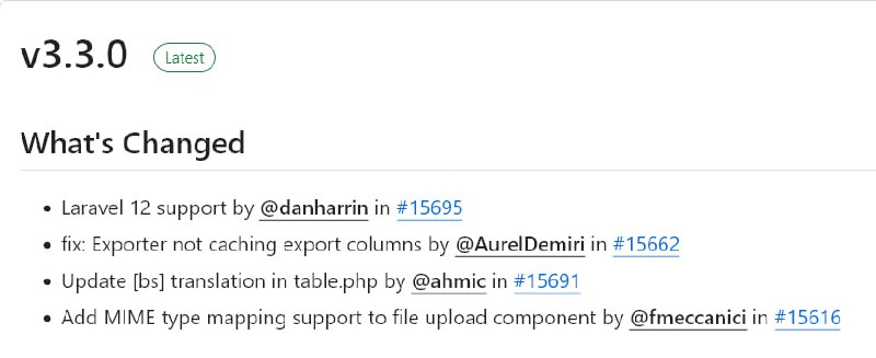 Релиз Filament 3.3с поддержкой Laravel 12