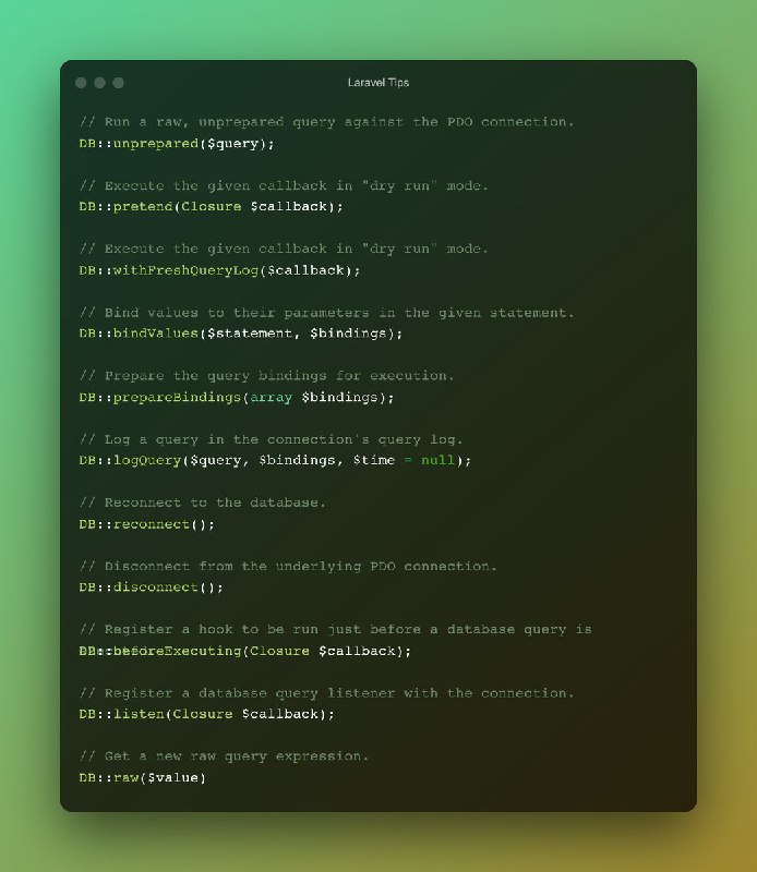 Шпаргалка по Laravel DBШпаргалка по Laravel DB