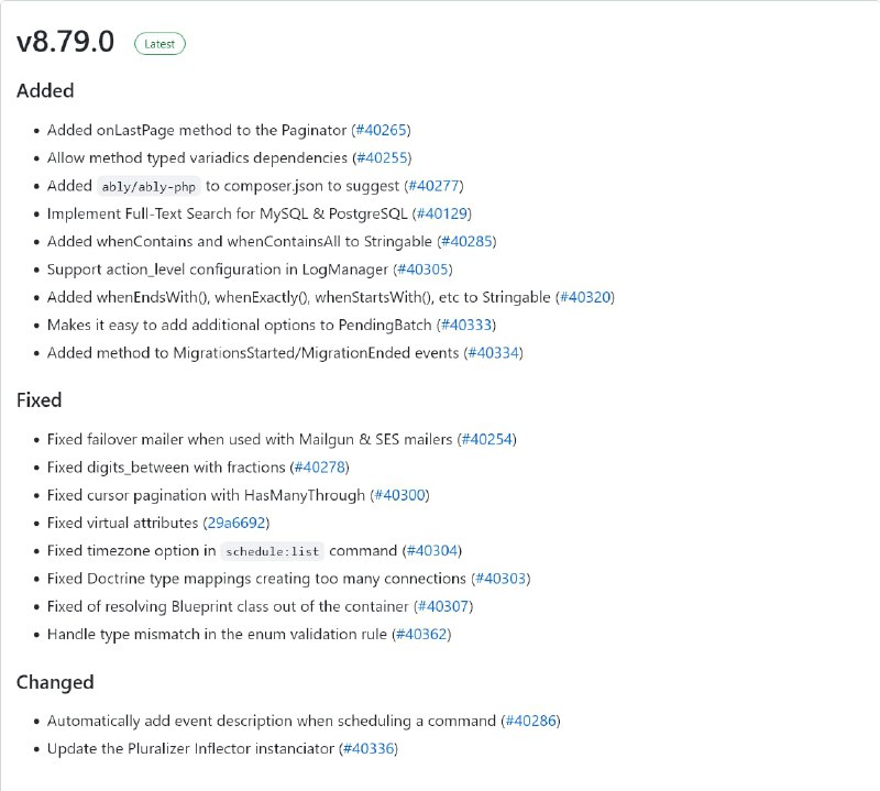 Релиз Laravel 8.79